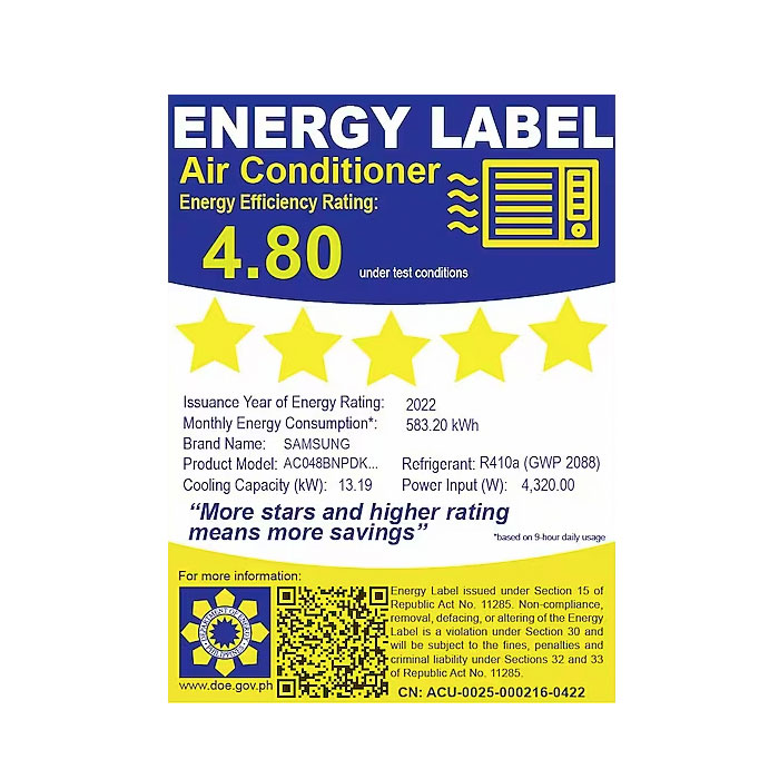 Samsung AC Floor Standing Inverter 5 PK ( 3 PHASE ) - AC048BNPDKC/TC | AC048BNPDKC